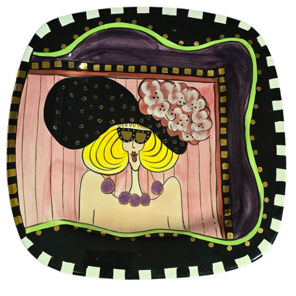 NWT Lynda Corneille SWAK "Aunt Gertie Tastefully Tacky" 2002 Decorative Plate
